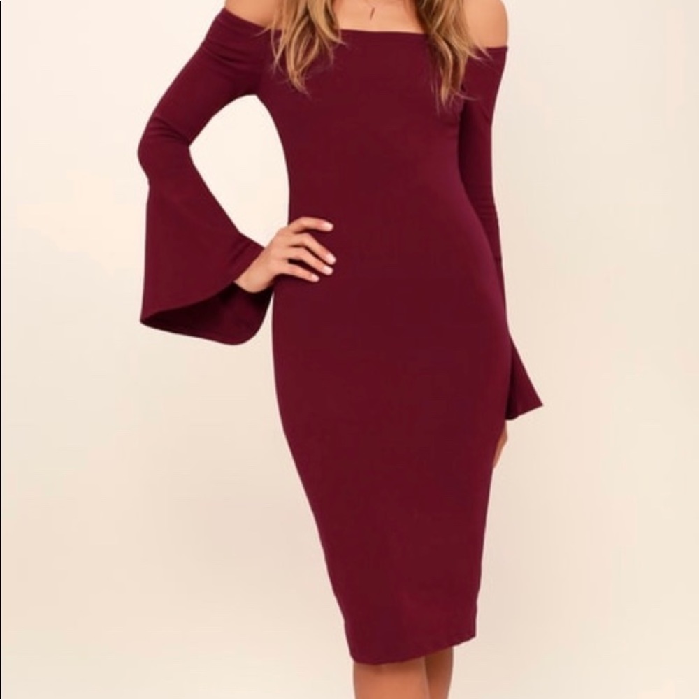 Lulus burgundy evening dress